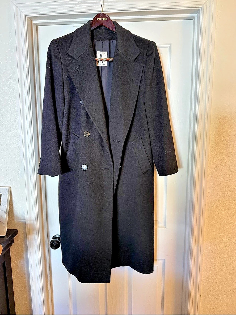 Vintage Jones New York Double-Breasted Long Coat Like New 100% Wool